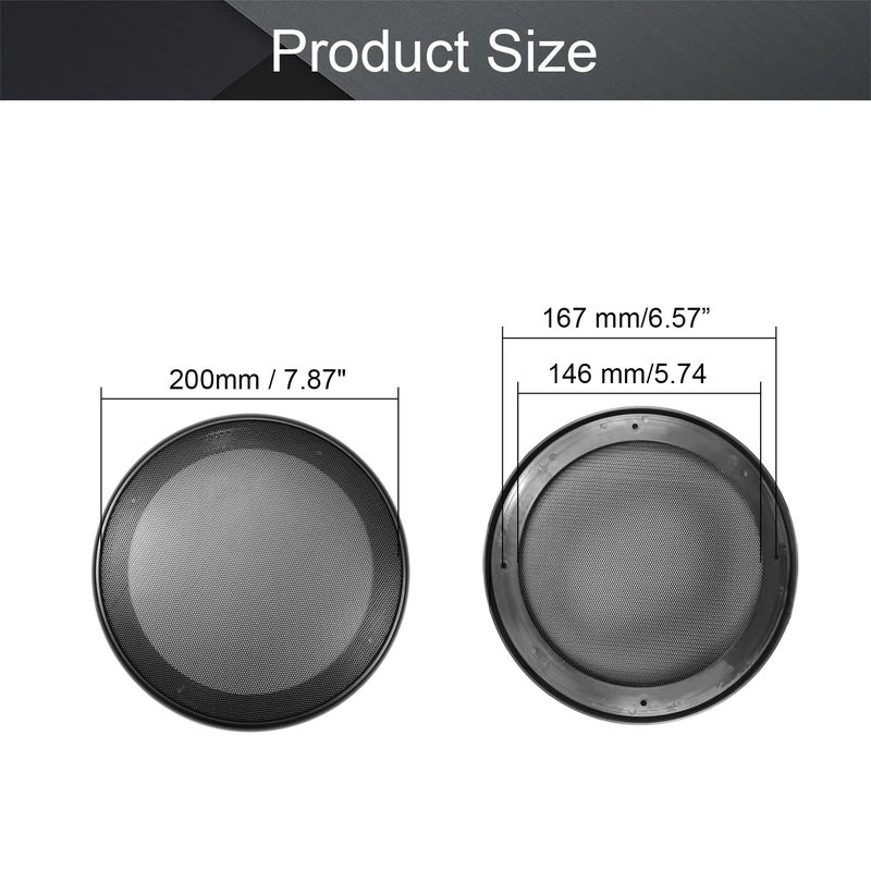 Fielect 2Pcs 6.5inch Speaker Grill Cover Mesh Speaker Grill Decorative Circle Woofer Guard Protector Cover Audio Accessories Black Cloth Cover with 8 Screws - Image 2